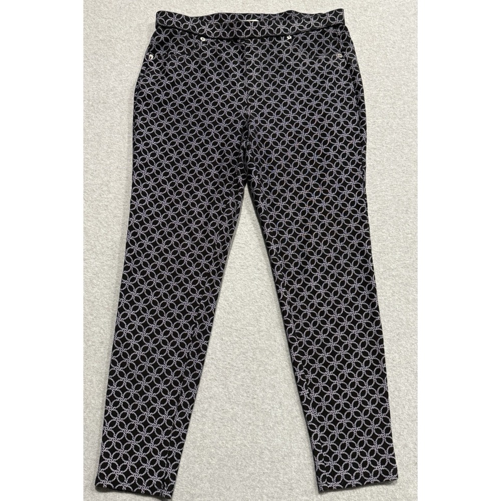 Michael Kors Black Knot Rope Pattern Stretch Pants Womens Size Medium M